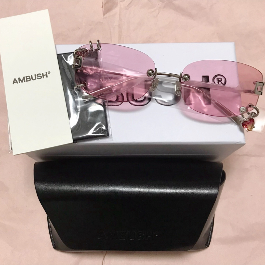 AMBUSH - AMBUSH ピアスサングラス ピンク アンブッシュ リムレス