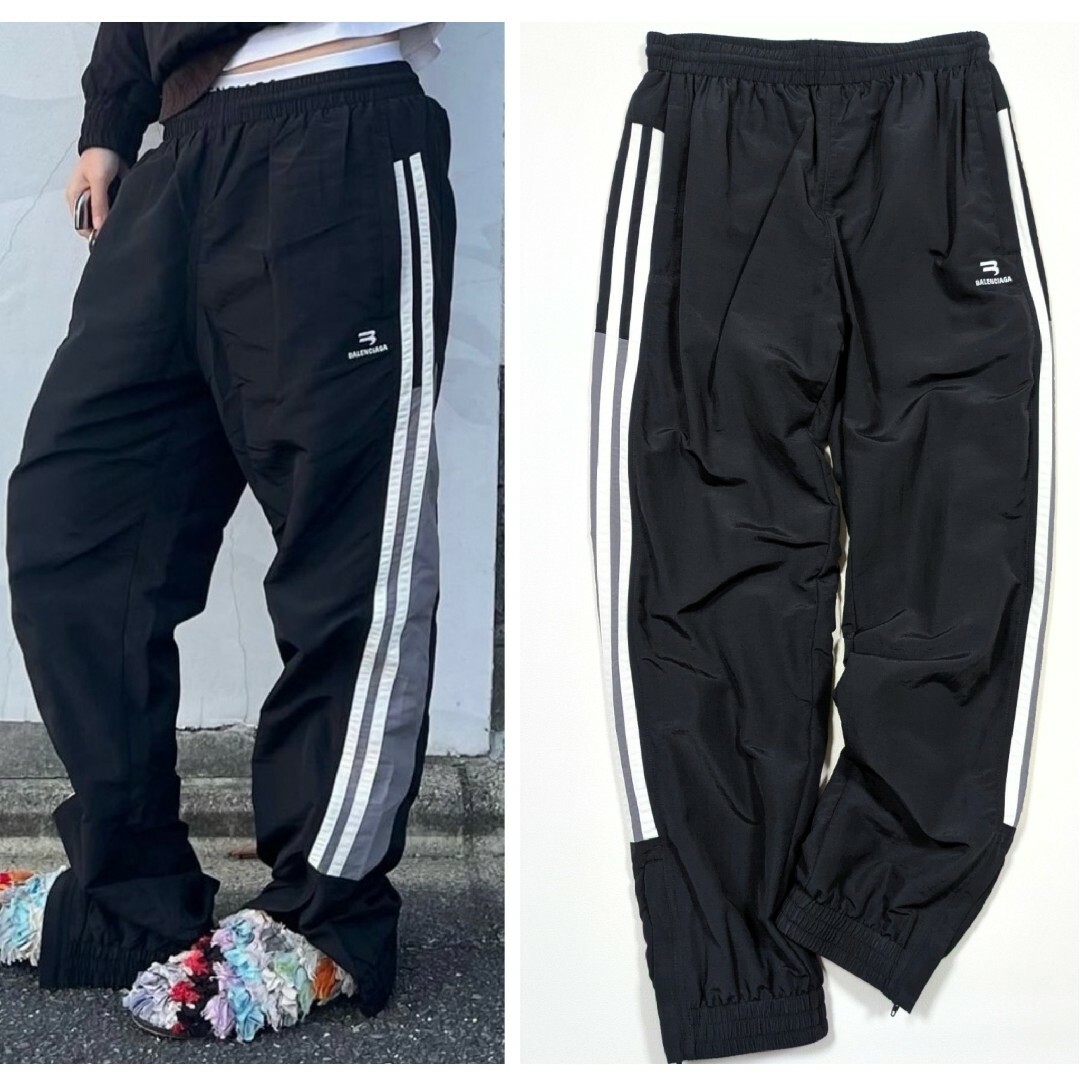 BALENCIAGA - BALENCIAGA バレンシアガ トラックパンツ ブラック XSの