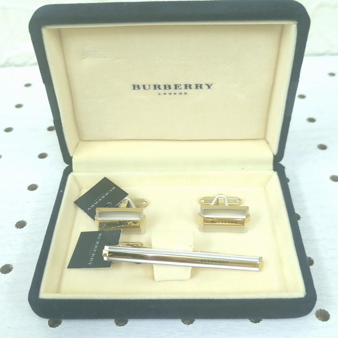 BURBERRY - バーバリー ネクタイピン カフリンクス セット ゴールド