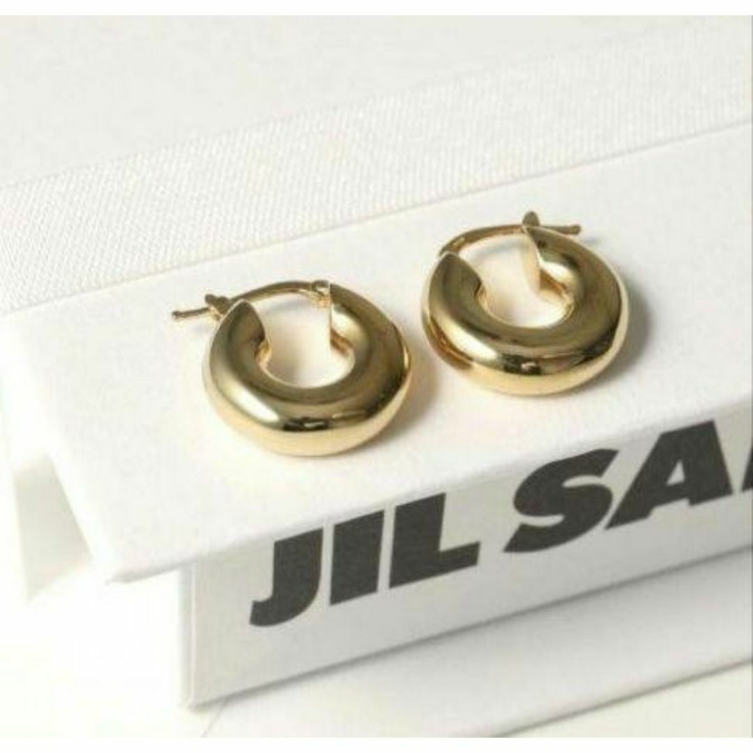 JIL SANDER - JIL SANDER ゴールドフープピアス silver925 新品 未使用