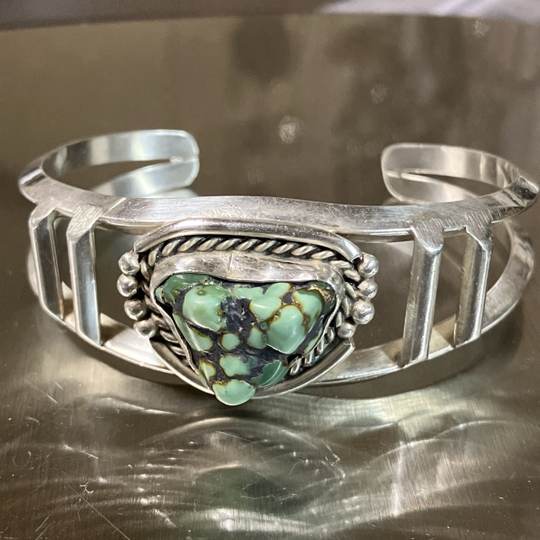 SILVER800 シルバーバングル ターコイズ グリーンの通販 by トト子's