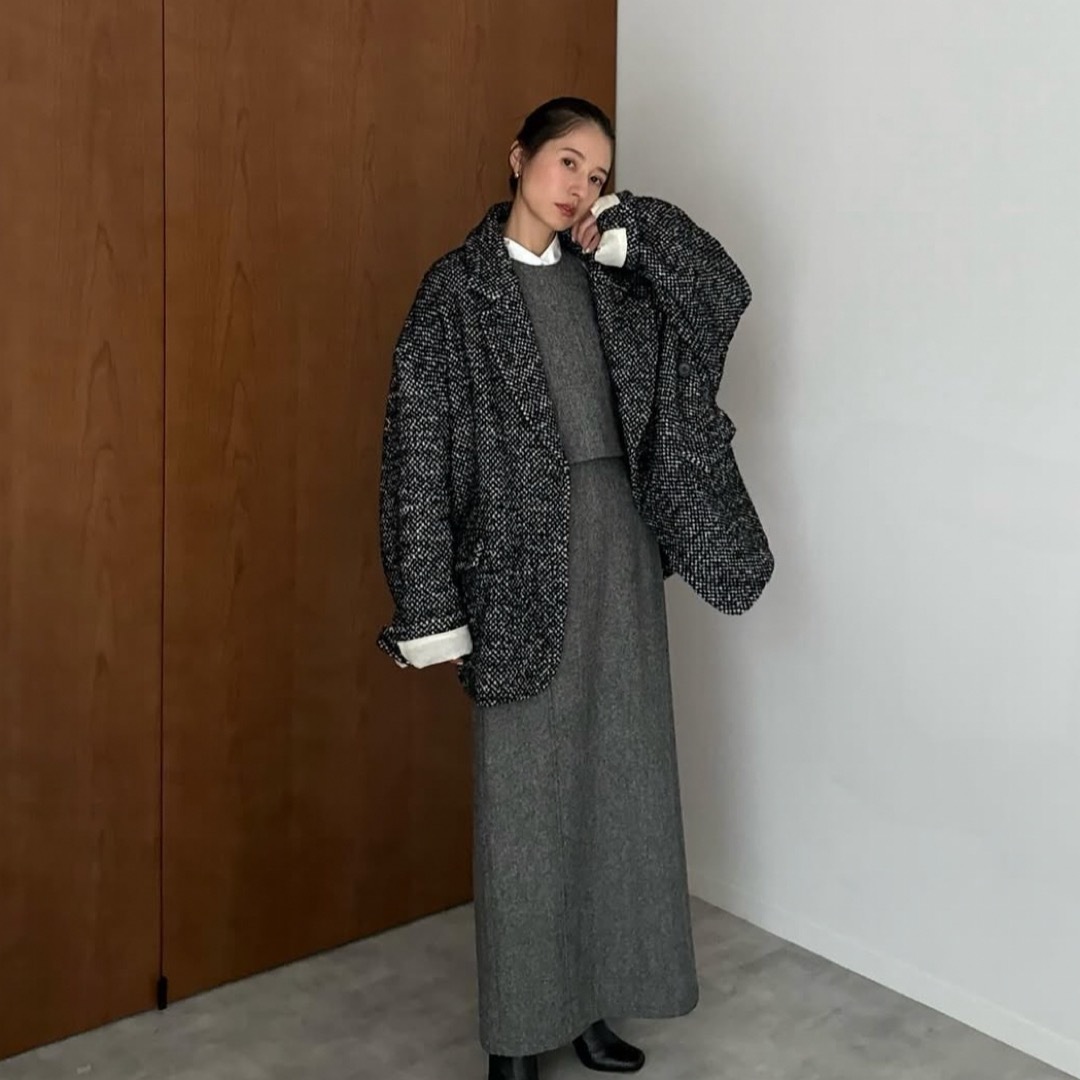 CLANE - CLANE SUZU 広瀬すずコラボ MIX COLOR OVER COAT 黒の通販 by