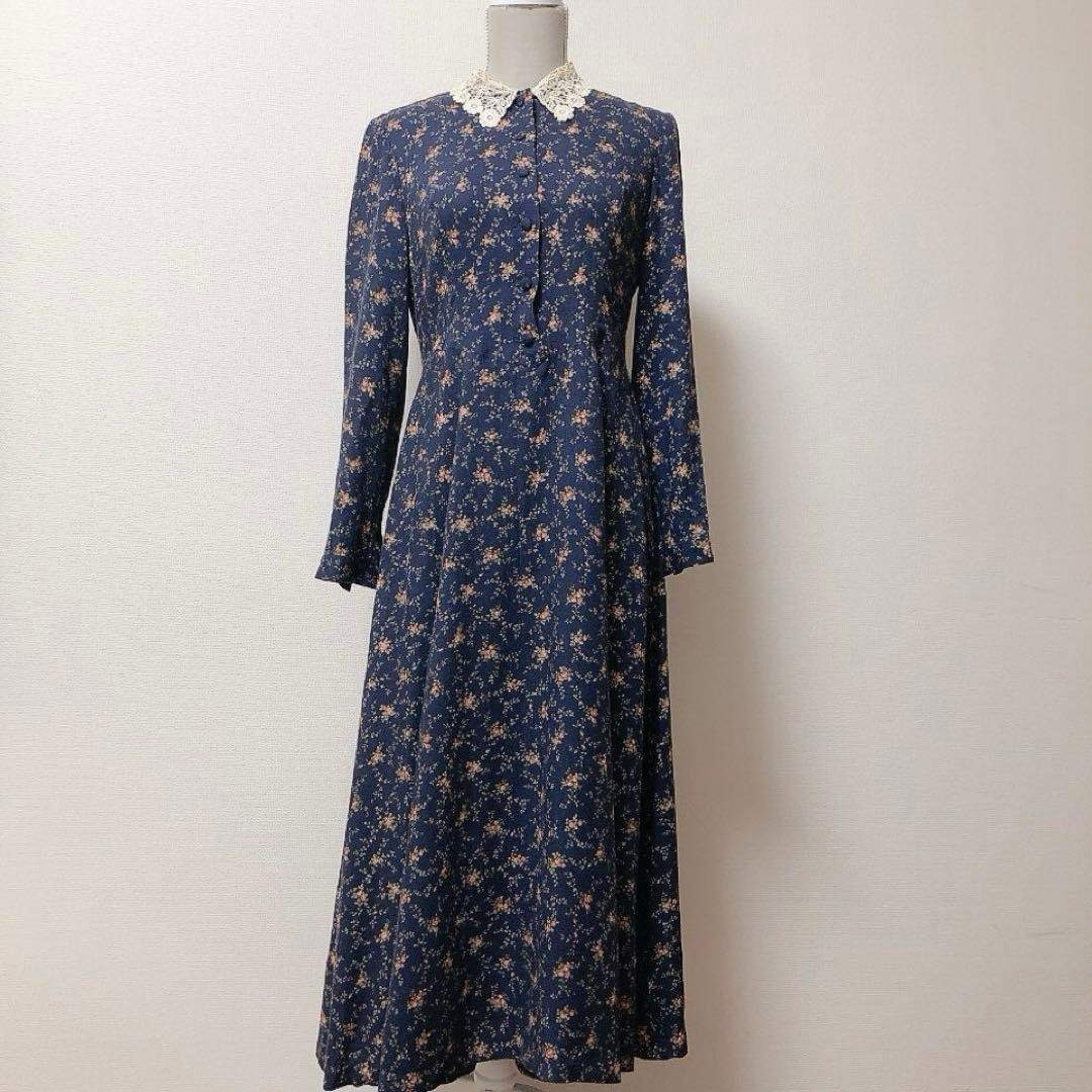 LAURA ASHLEY - ヴィンテージ☆ローラアシュレイ☆襟レース☆Aライン