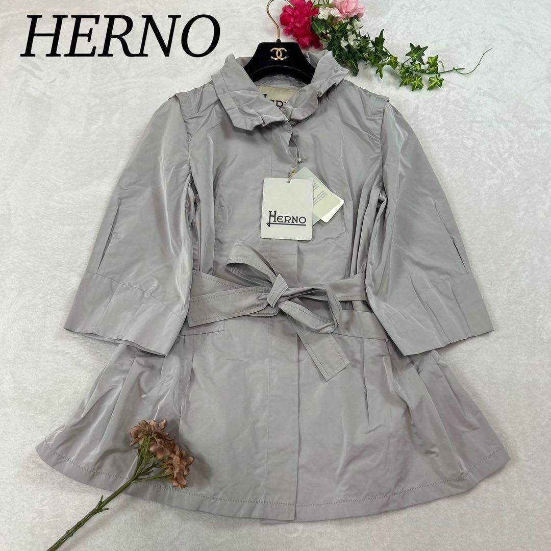 J895 新品未使用 2XL ヘルノ ナイロンジャケット グレー レディース