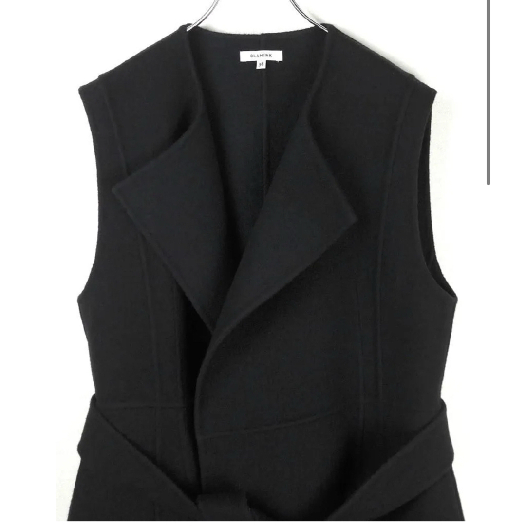 BLAMINK - 格安 blamink カシミヤ100% ロングジレ 黒 36 未使用品の