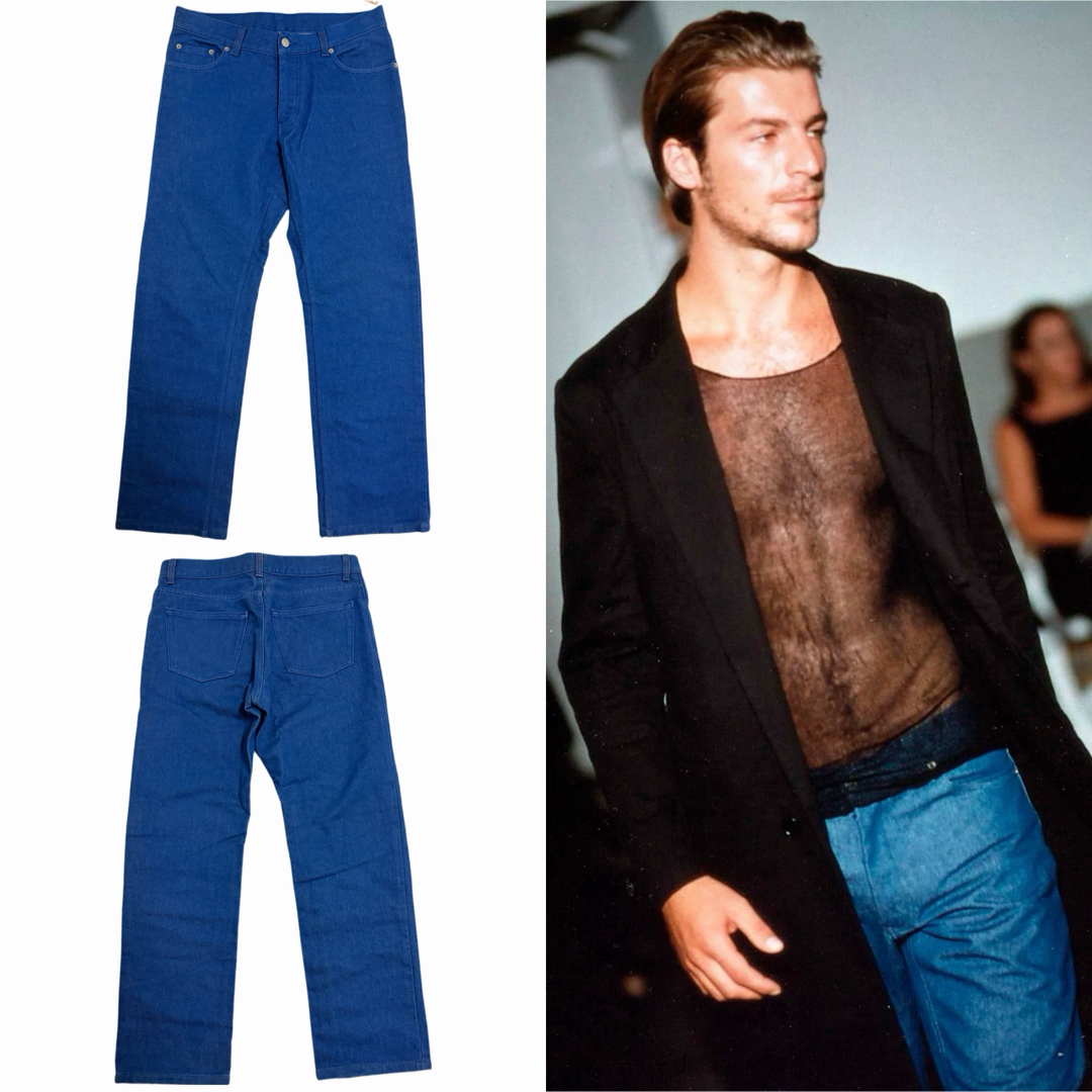 HELMUT LANG - HELMUT LANG VINTAGE 本人期 ブルー カラーデニムパンツ