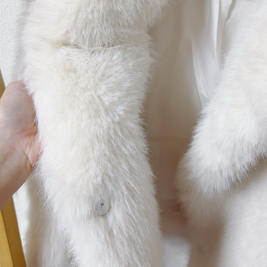 ZARA - ZARA フェイクファージャケット ZW COLLECTION ホワイト 白Lの