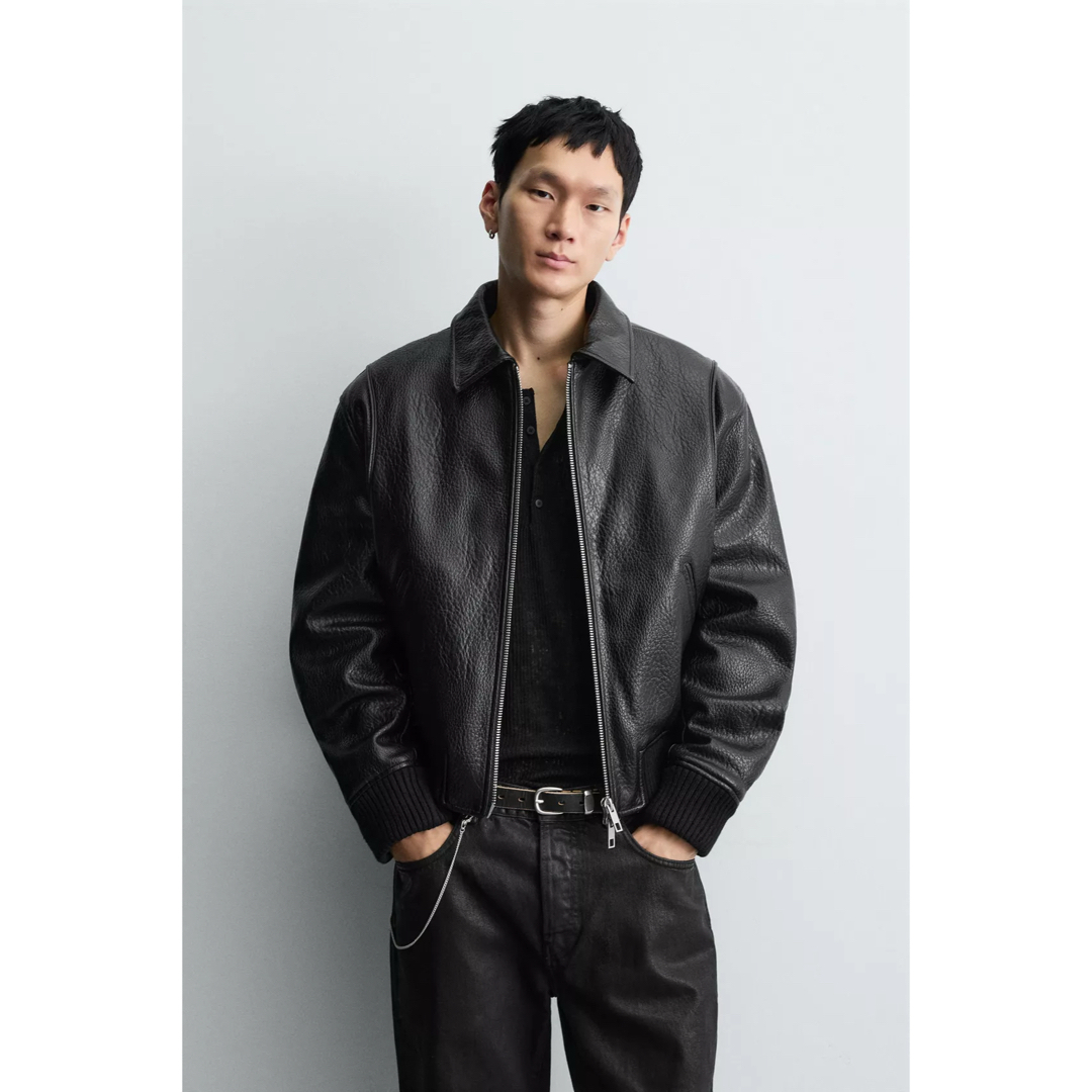 ZARA - ZARA ザラ フェイクレザーパフジャケット Mの通販 by GR｜ザラ