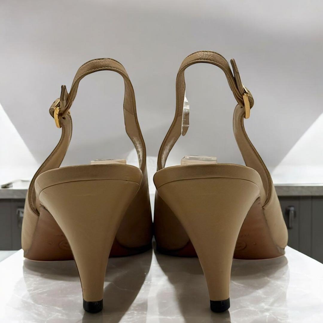 CHANEL シャネル バイカラー パンプス レザー ヴィンテージ 本革 34