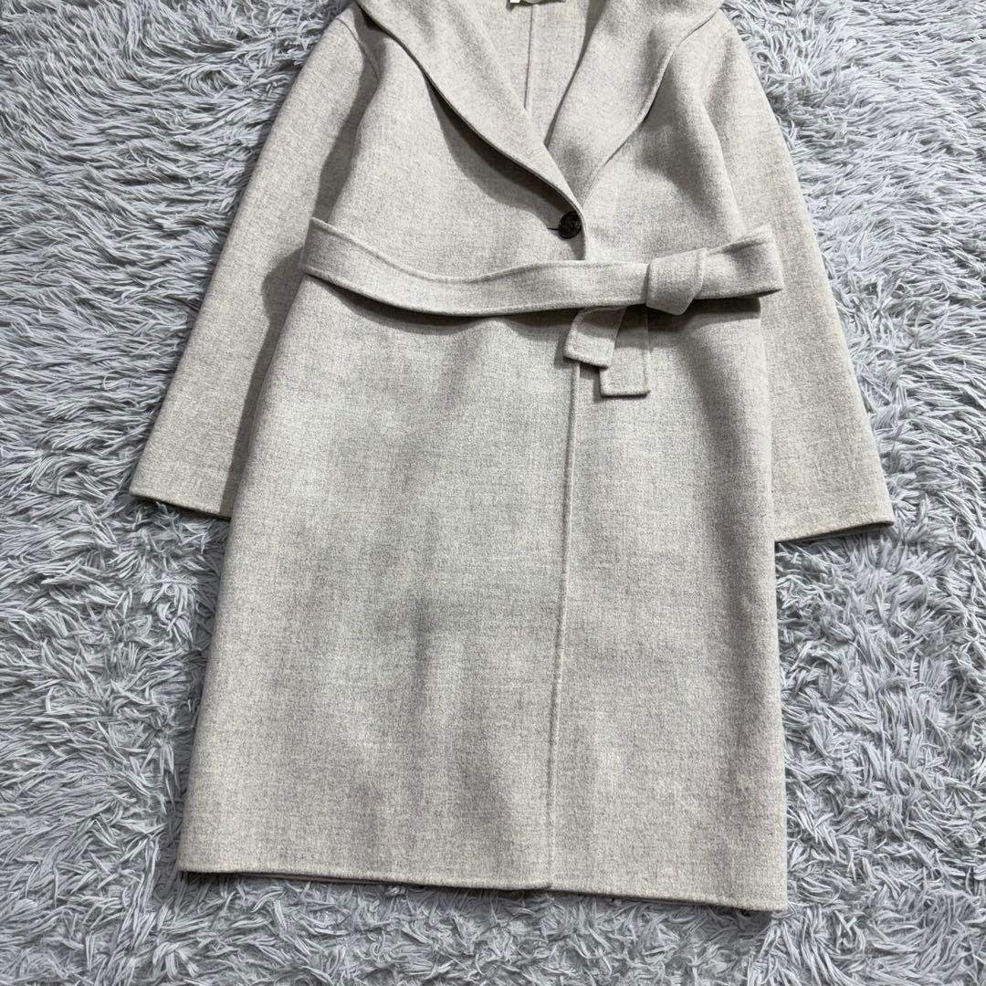 セオリー 定価8.7万 ORIANA ダブルフェイスフードコート ベルト グレー