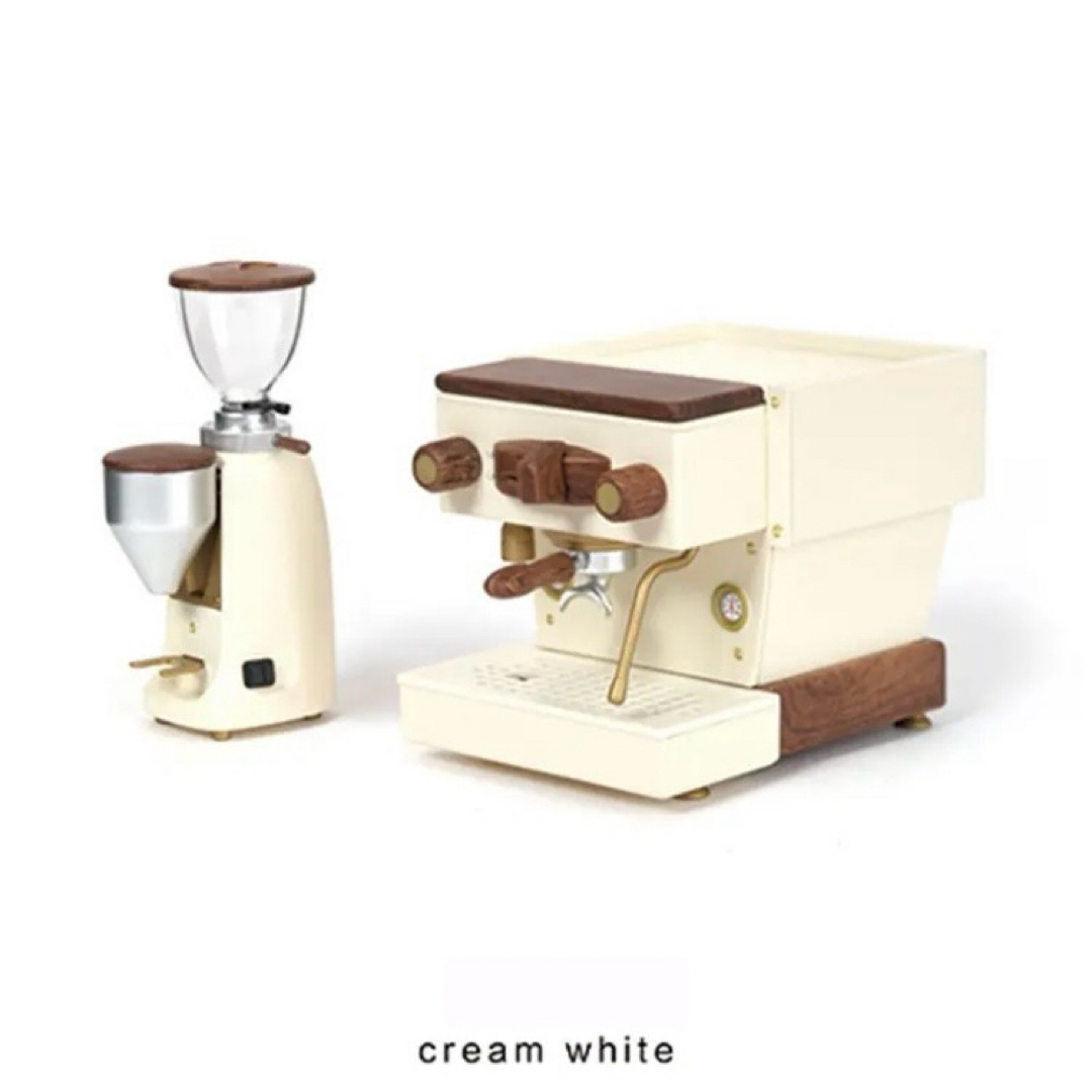ミニチュア コーヒーマシン エスプレッソマシン クリームホワイト