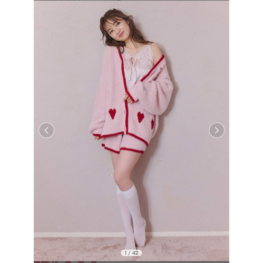 gelato pique - ラメフェザーカーディガン&ショートパンツセットの通販