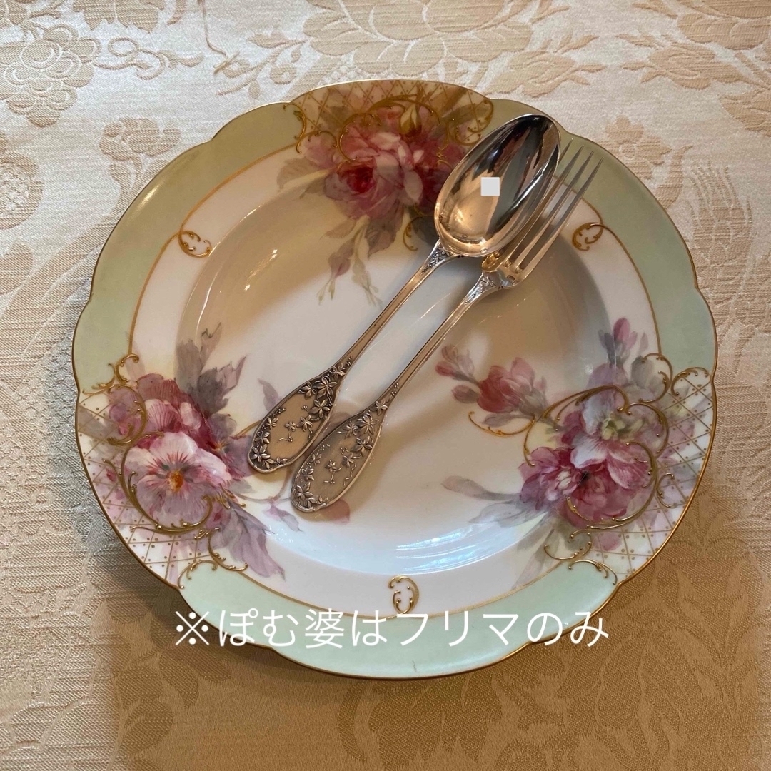 フランス／E.Lefebvre】純銀／デザートフォーク＆デザートスプーンの