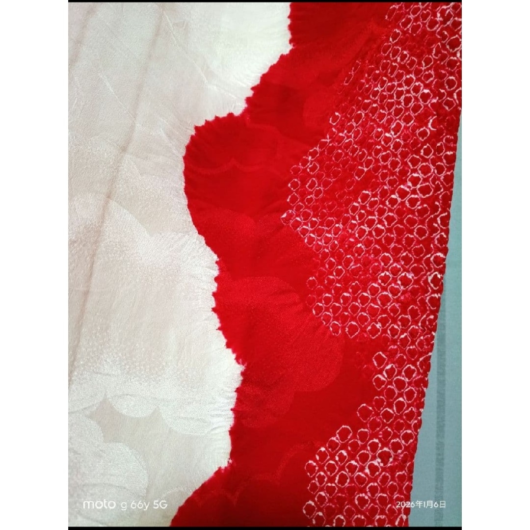 振袖用長襦袢☆正絹☆絞り☆トールサイズ☆裄長め/裄70.5