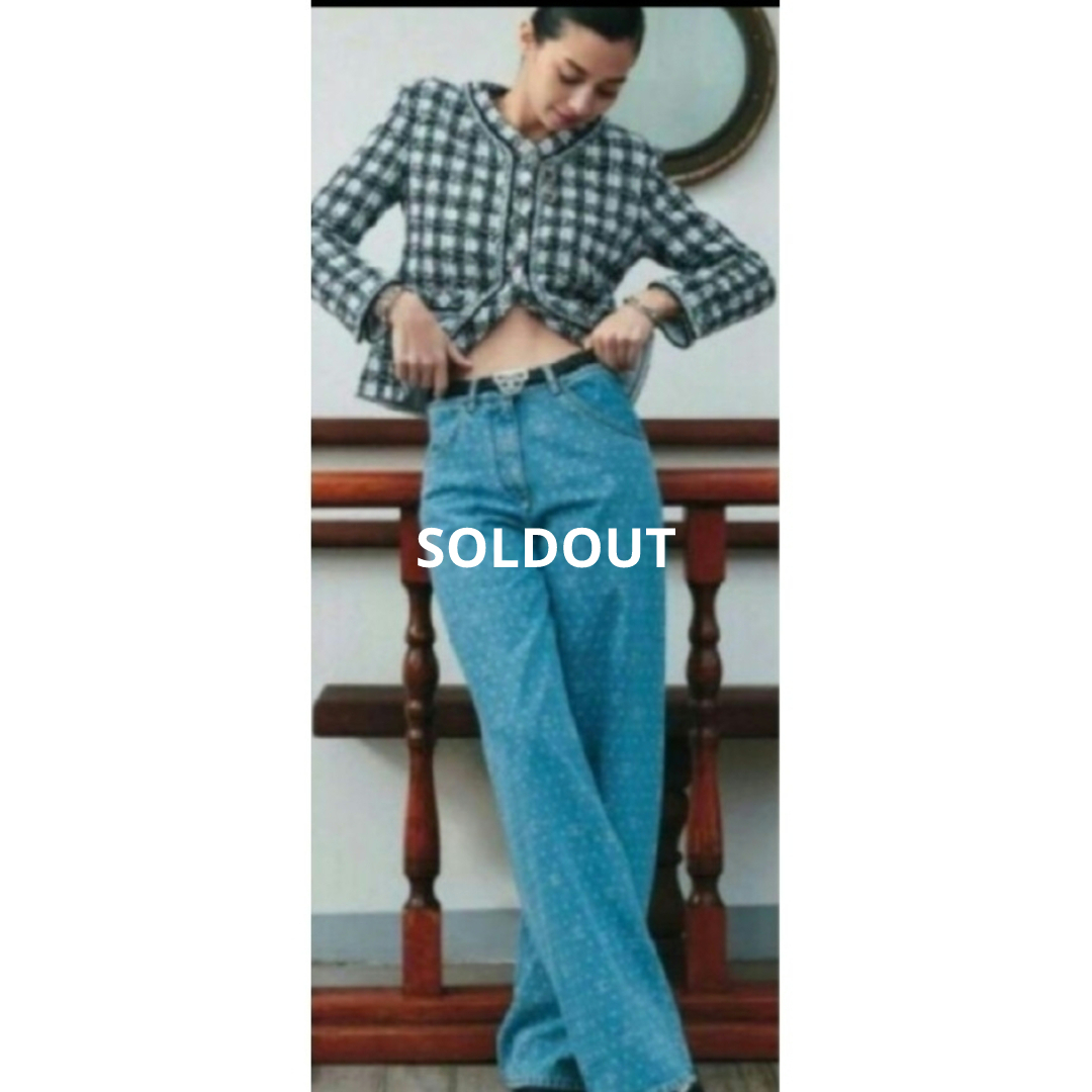 CHANEL - 入手困難 美品 CHANEL ドット柄 ワイドレッグ デニムの通販