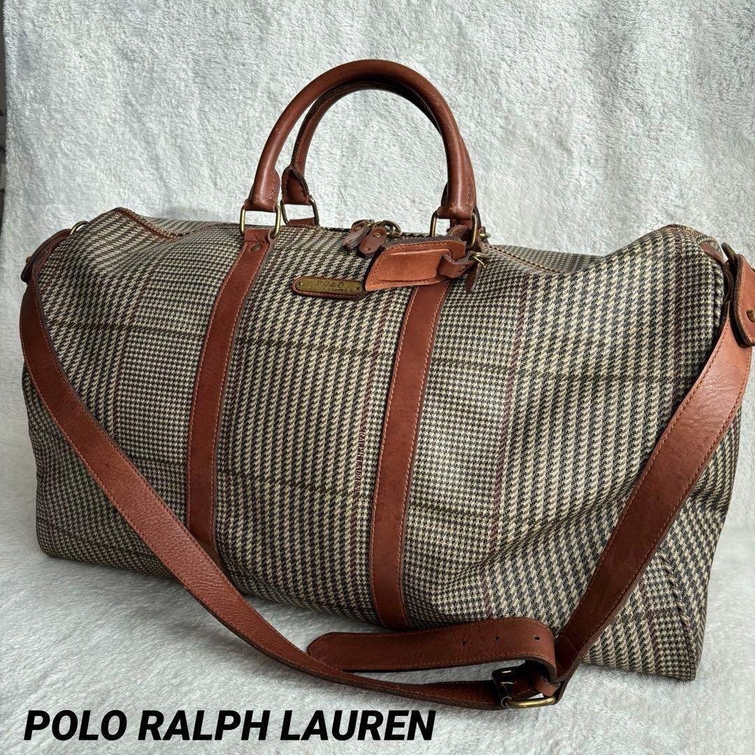 ポロラルフローレン ボストンバッグ 2WAY PVCレザー ブラウン ハンド