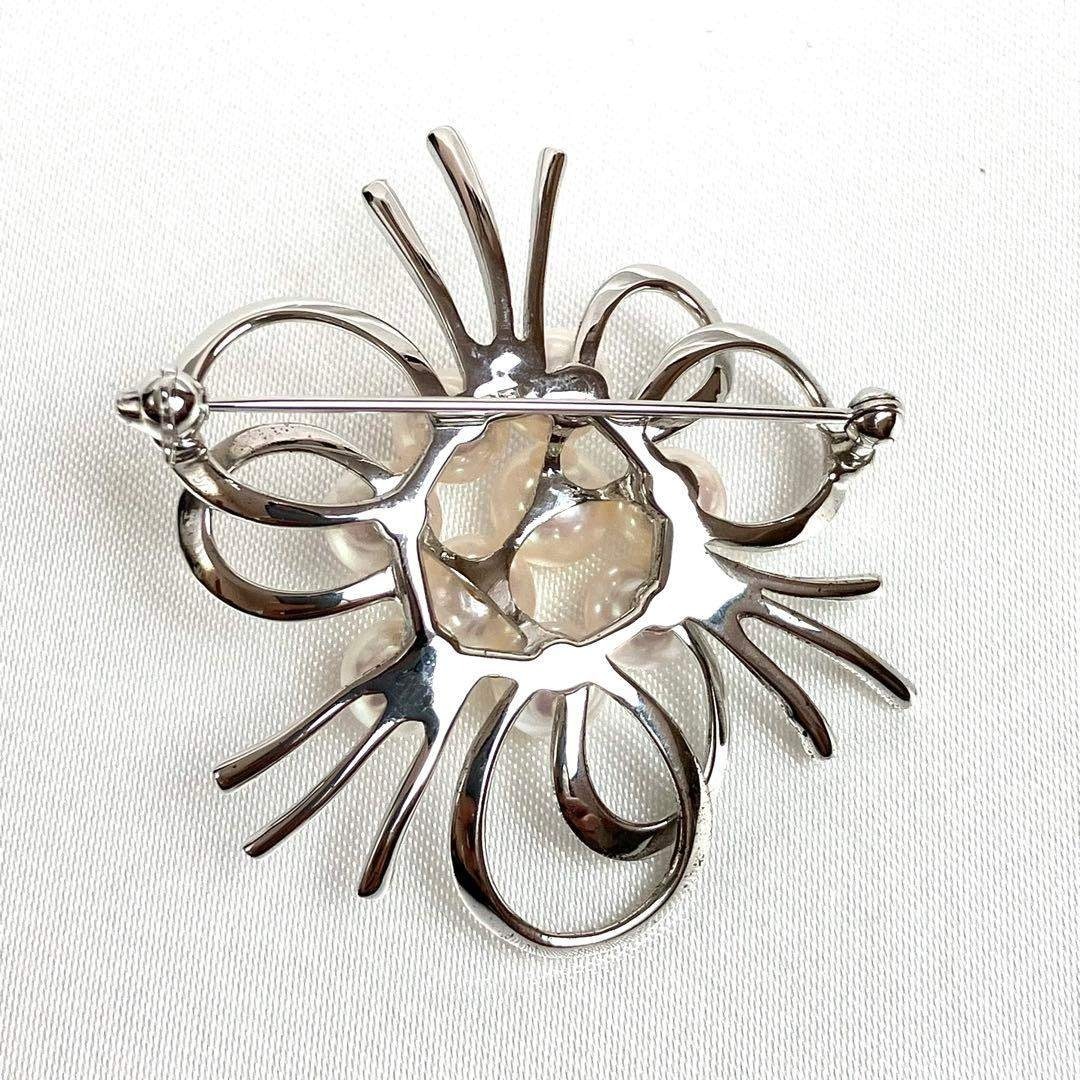 極美品】ミキモト アコヤ真珠 本真珠 ブローチ SV925 9粒 パール