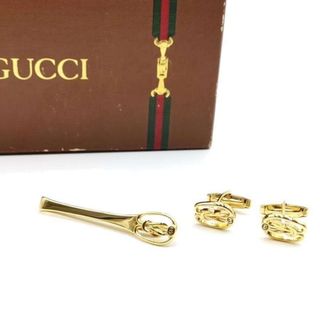 ✨美品✨】GUCCI ネクタイピン 3点セット インターロッキング カフス