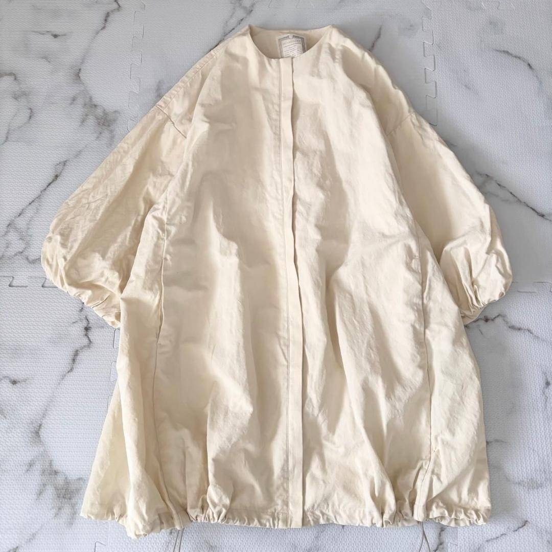 BEARDSLEY - BEARDSLEY リネンポリバルーン袖コート オフホワイト