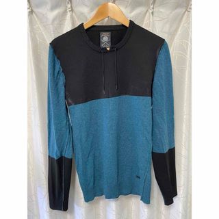 DIESEL - DIESEL ニット セーター 長袖 サイドジップ USED加工 XL 黒