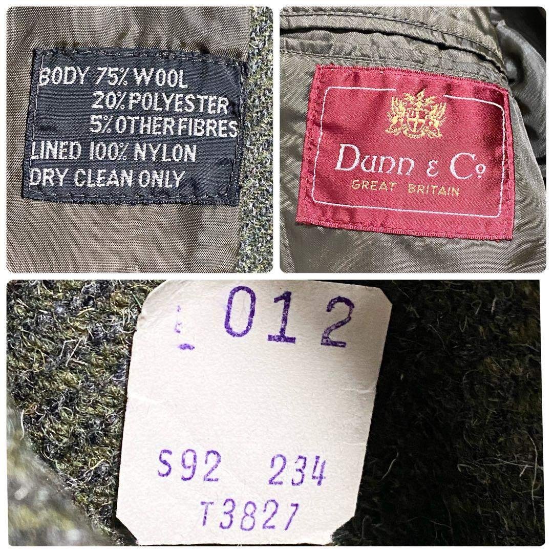 T18548 Dunn&Co 90s ウールツイードサファリジャケット 緑012の通販 by