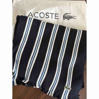 LACOSTE - ラコステ マフラー ストール ウール ストライプ ロゴ