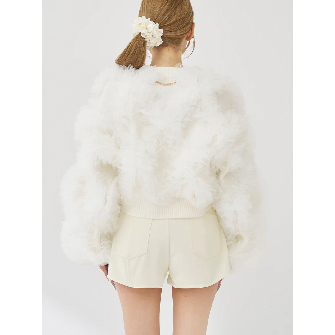 Darich - darich チュールボリュームニットカーディガン 白の通販 by