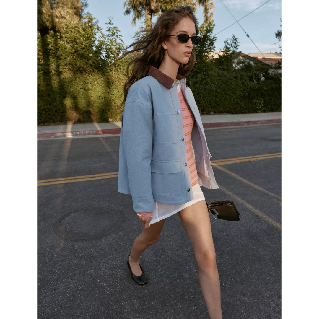 ZARA - タグ付き新品☆ZARAのコントラストカラーパフジャケット☆M