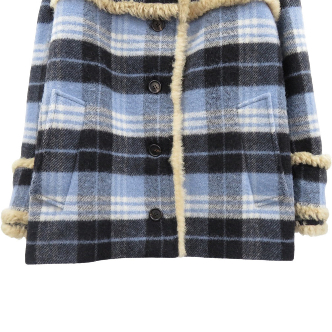 MIU MIU - 新品同様 ミュウミュウ チェック柄 ファー付 シアリング