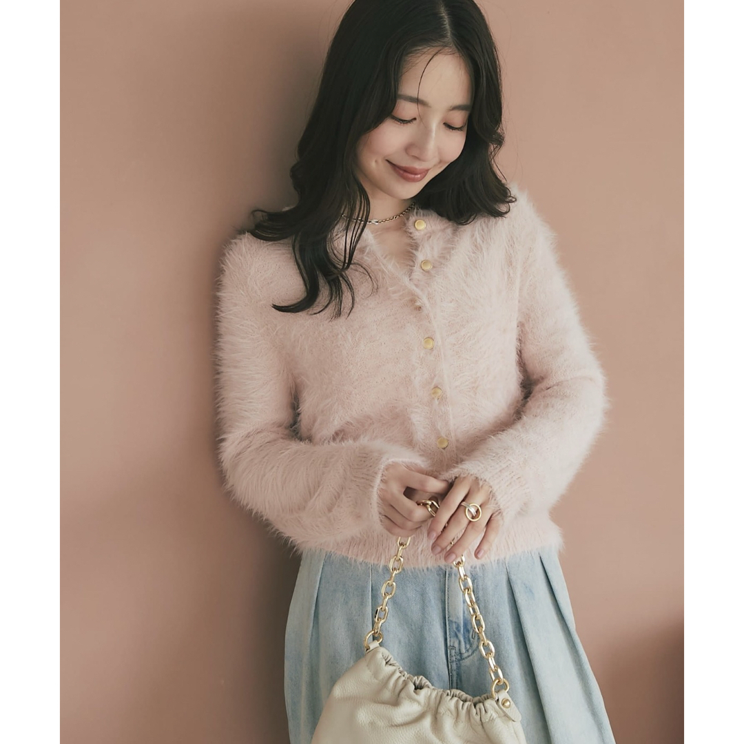 La boutique BonBon - ヘアリーフェザーカーディガンの通販 by momo's
