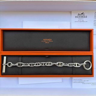 HERMES - エルメス ジャンボ ブレス グレー バングル レザーの通販 by