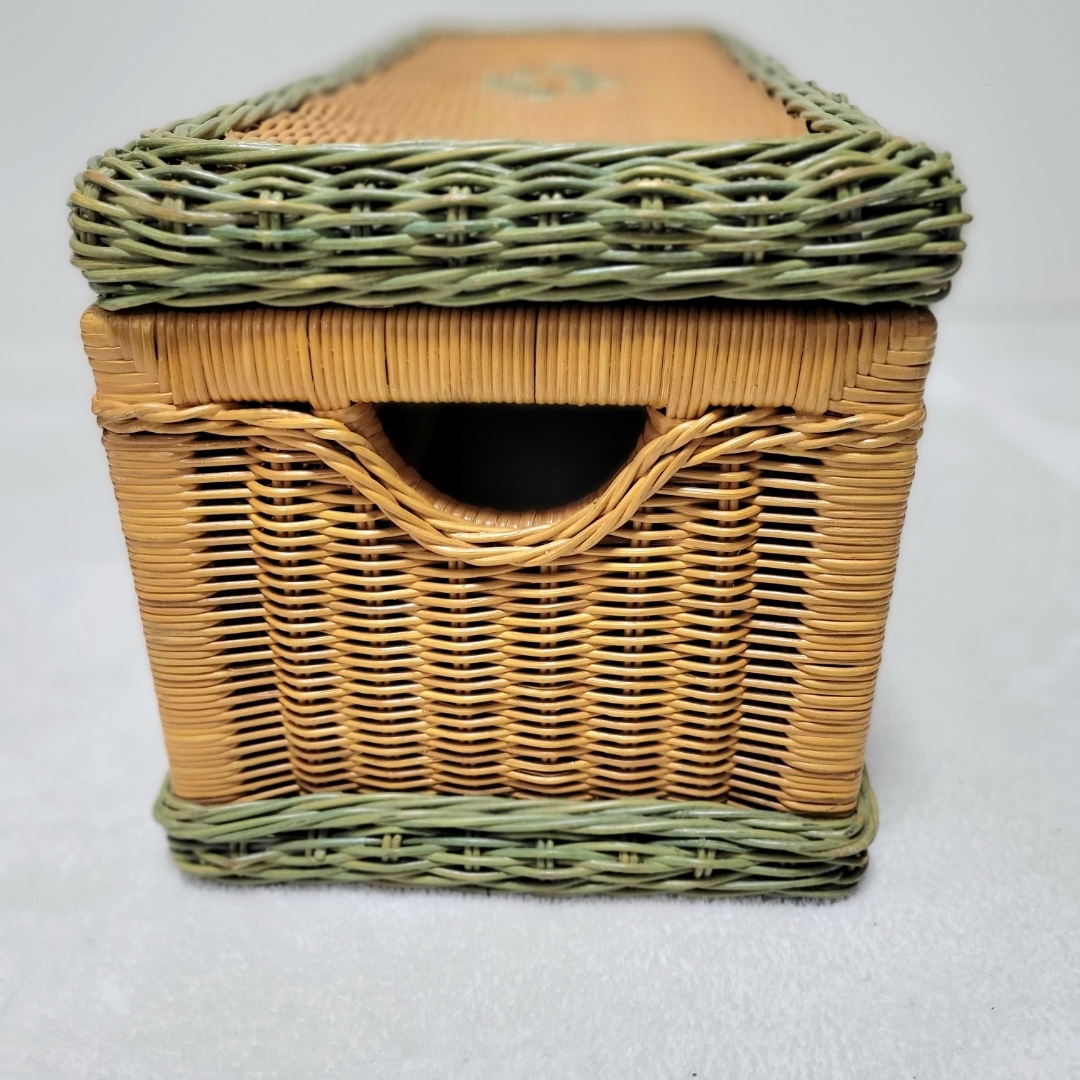 ラタン 収納ボックス 籐家具 昭和レトロ ヴィンテージ アンティークの
