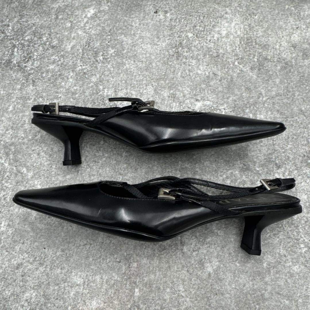 Prada Black Square Toe 36 Replaced Heels