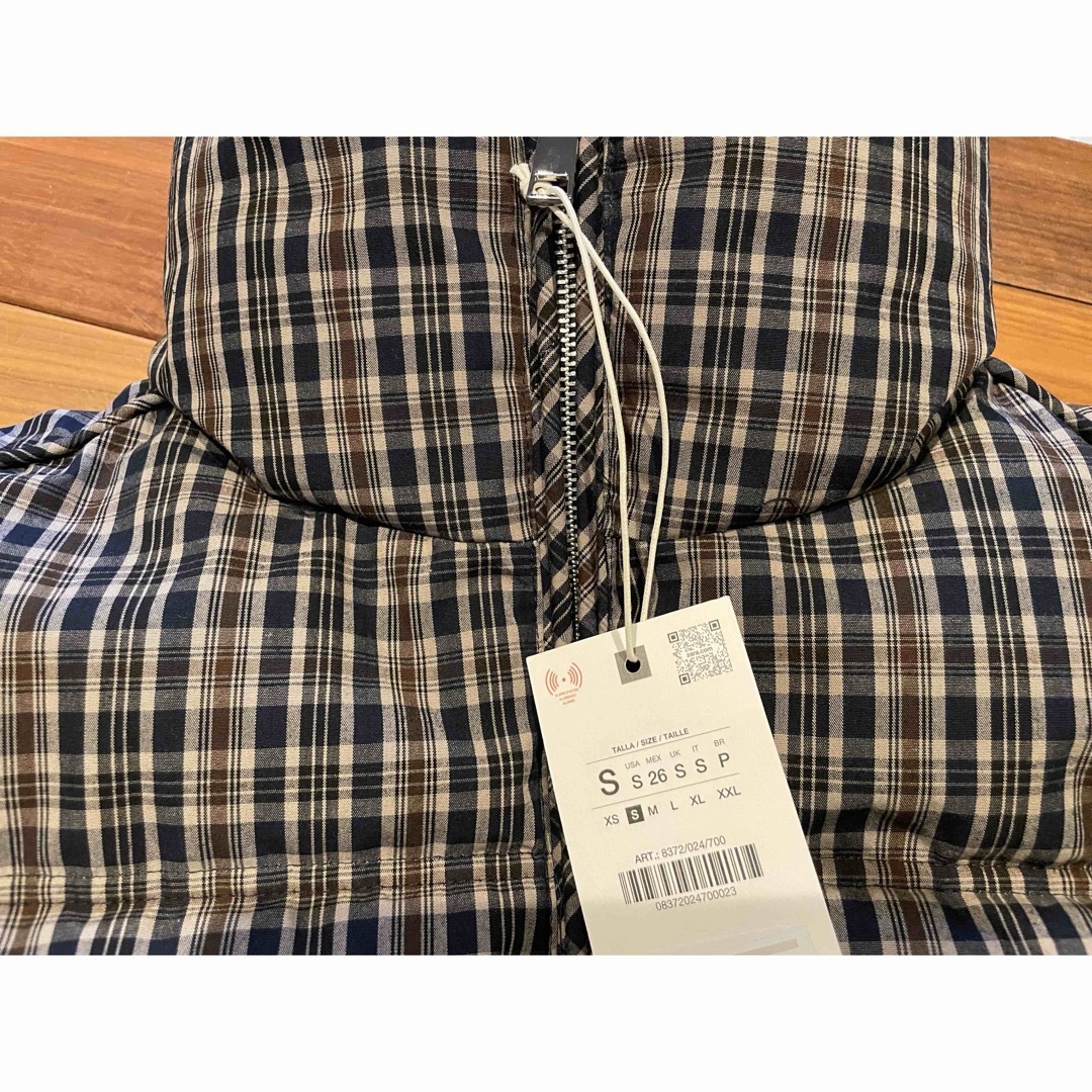 ZARA - タグ付き新品☆ZARAのチェック柄キルティングアノラック☆S