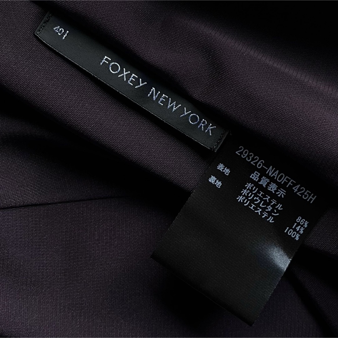 FOXEY - FOXEY NY 40 ダークパープル デコルテカット ワンピースの通販