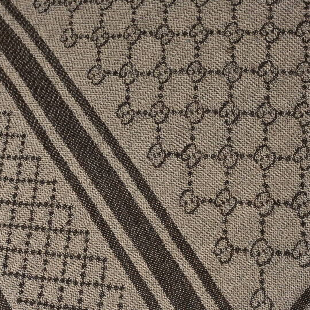 GUCCI - GUCCI フォックスファー シルク混 GG柄 ストール マフラーの