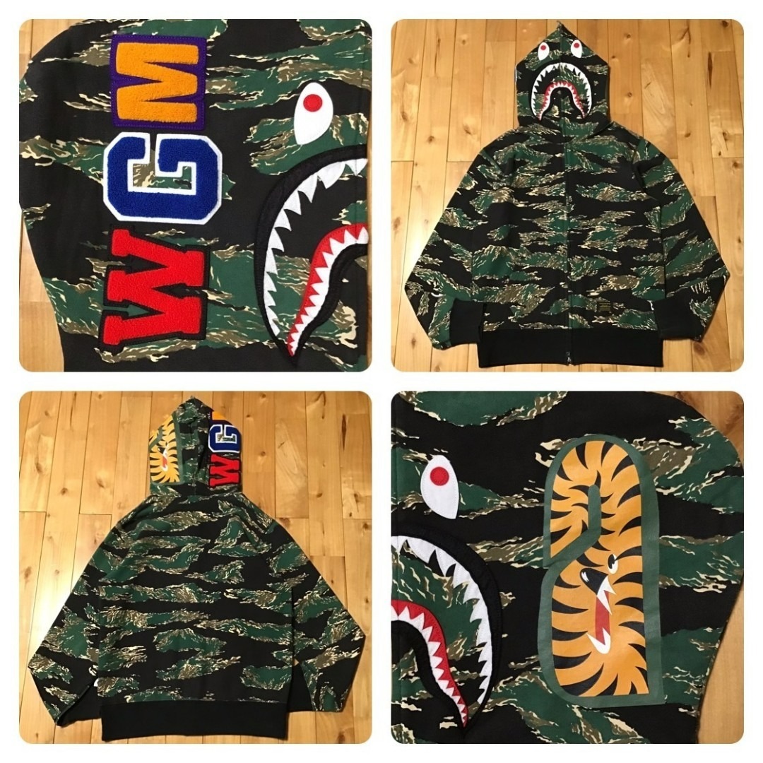 A BATHING APE - BAPE Tiger Camo シャーク パーカー a bathing apeの