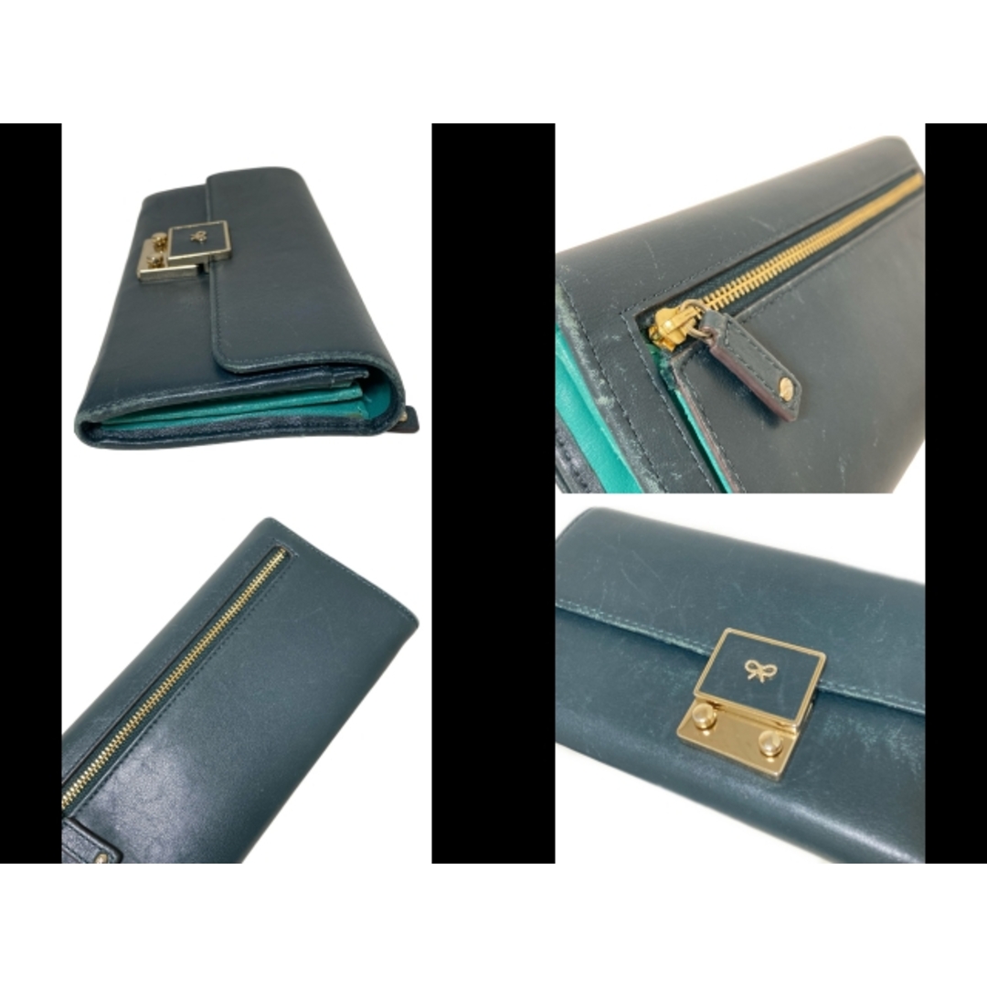 新品未使用 Anya Hindmarch 長財布 ネイビー 個性派虎デザイン 新品未