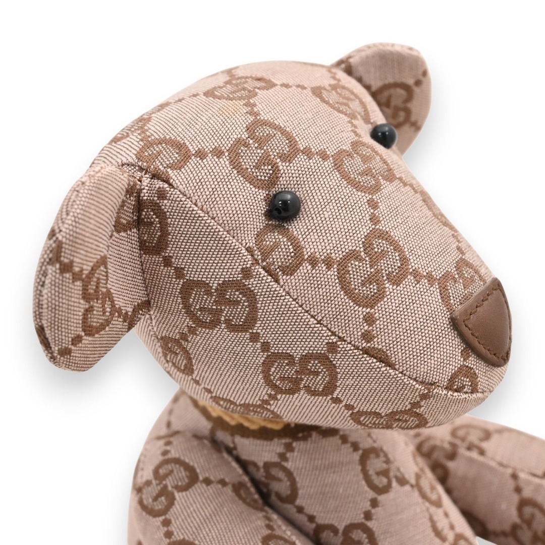 グッチ GG柄 GGキャンバス テディベア くま ぬいぐるみ ブラウン 総柄