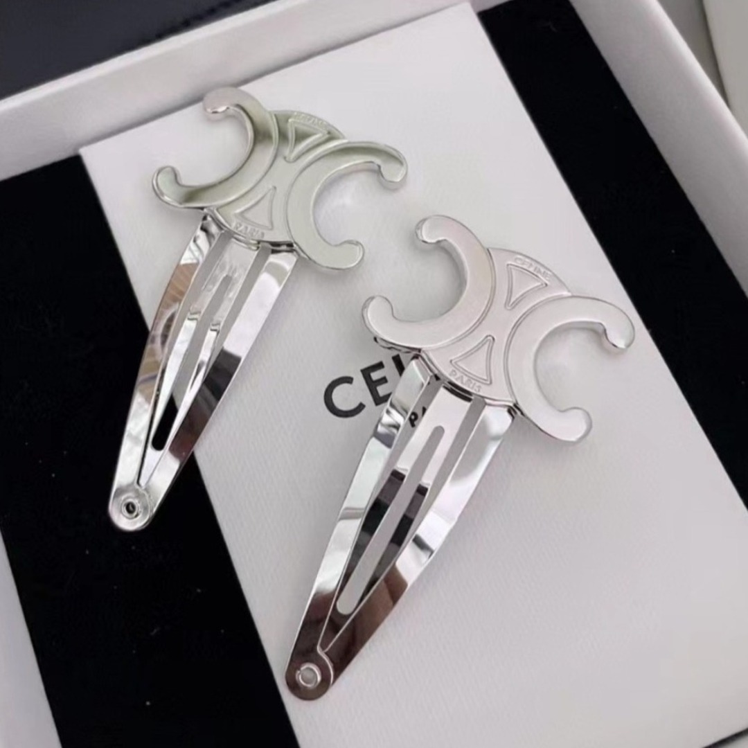 CELINE セリーヌ トリオンフ スナップ クリップ シルバー 2個セット