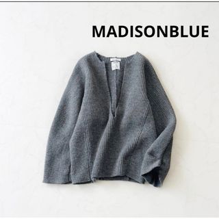 MADISONBLUE - MADISONBLUE 美品 深Vネックリブウールプルオーバー