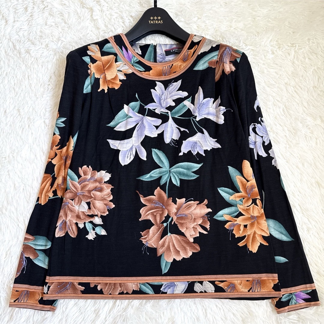 K396 新品未使用 L レオナール タグ付き 花柄 カットソー レディース