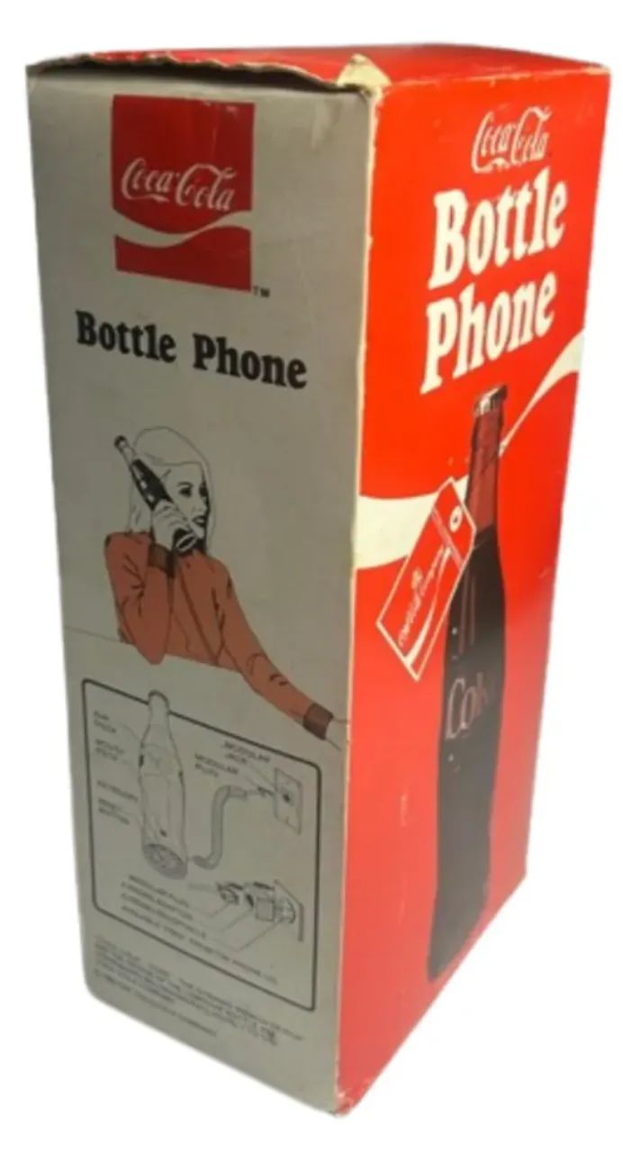 Telefone Da Coca Cola Antigo Anos 80 C/ Fio Preto - Telefonia Fixa