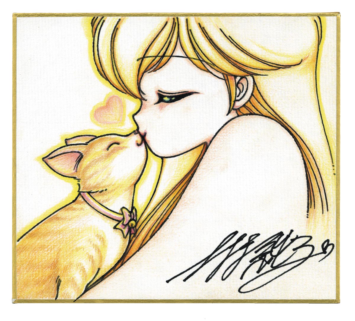 上村純子 直筆カラー色紙（ミニサイズ）「いけない!ルナ先生」