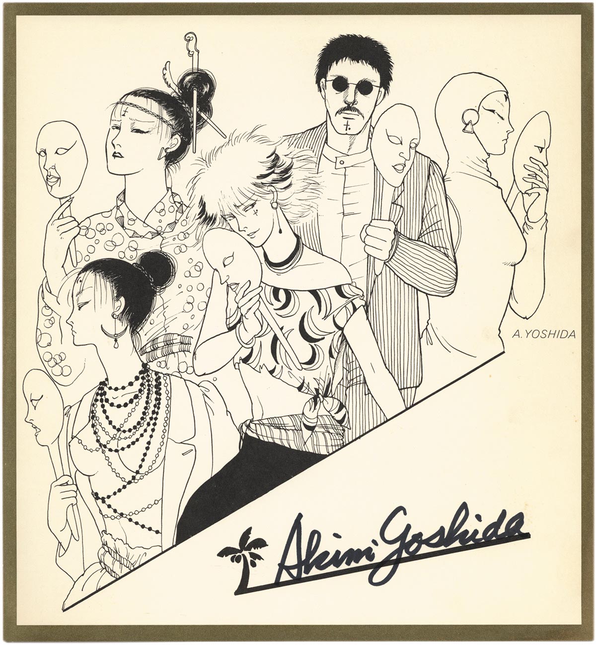 3099］ 吉田秋生 直筆サイン入り複製色紙「カリフォルニア物語」