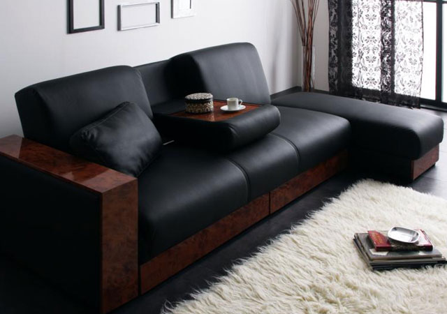 レザー（合成皮革）のソファーベッド｜ハレノワ