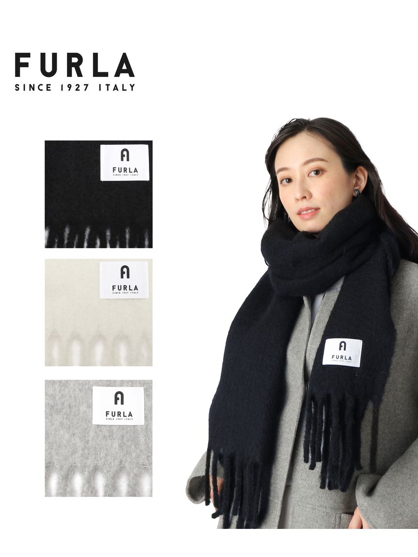 フルラ (FURLA) B＆W ボリューム マフラー アルパカ ウール 日本製 約