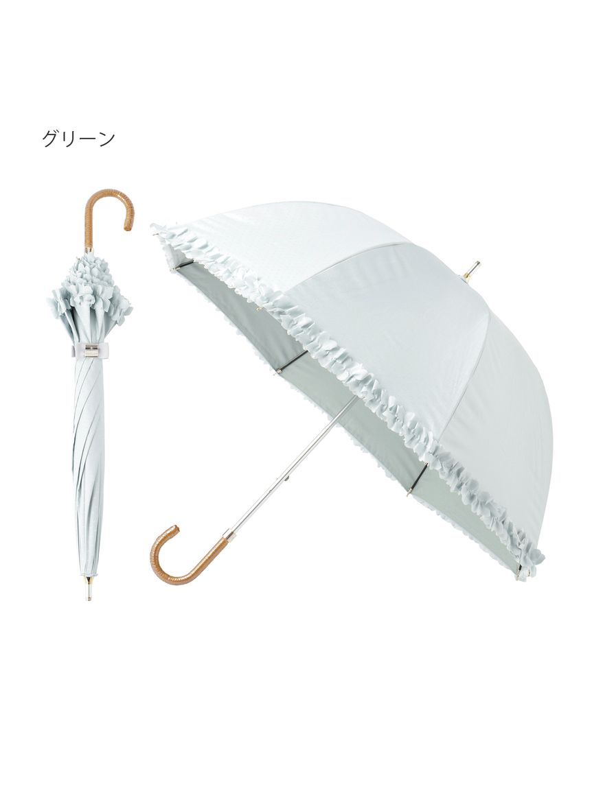 日傘】ランバン オン ブルー (LANVIN en Bleu)ドビー フリル 晴雨兼用