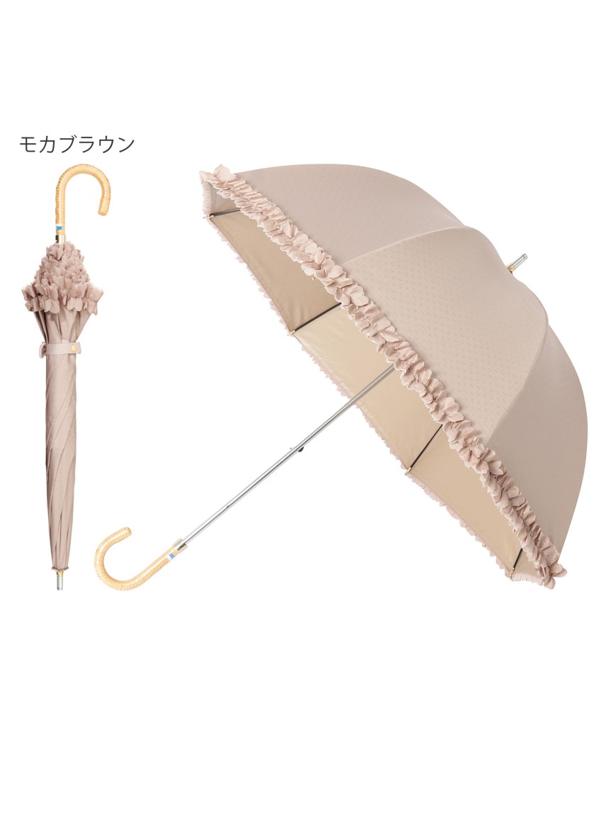 日傘】ランバン オン ブルー (LANVIN en Bleu)ドビー フリル 晴雨兼用