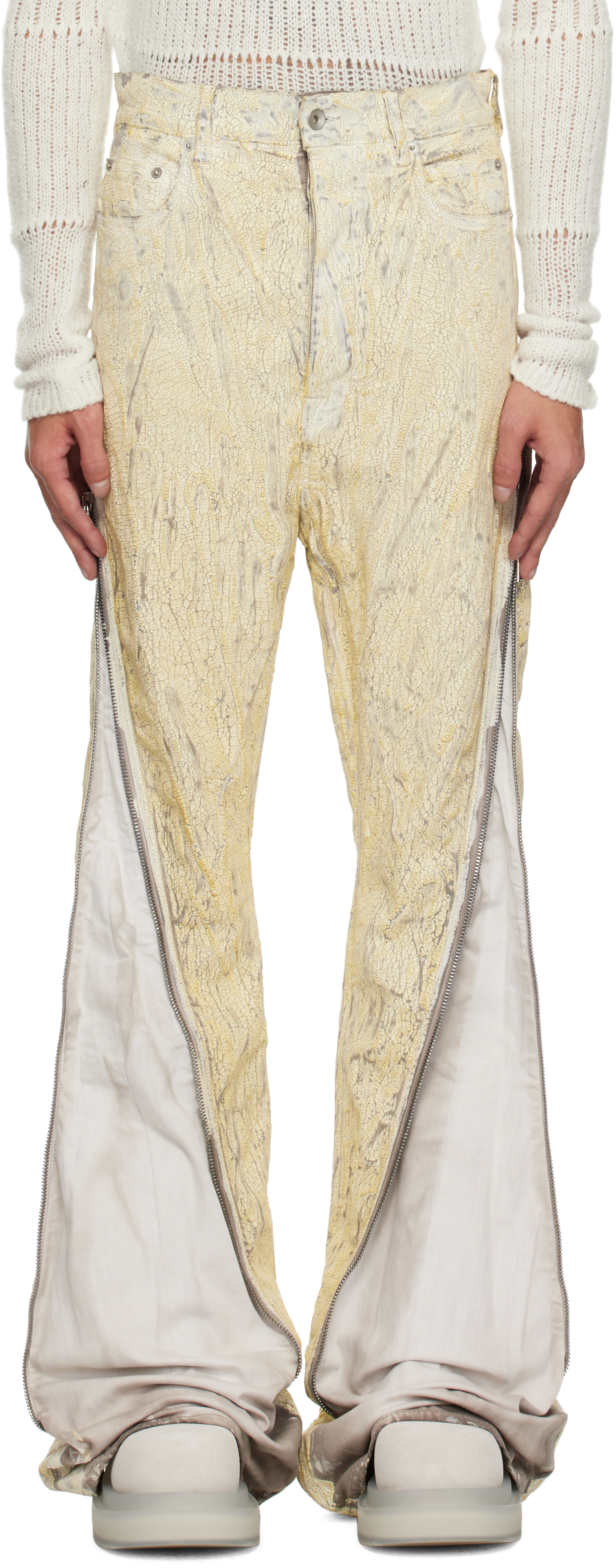 Off-White Hollywood Bolan Banana Jeans by Rick Owens on Sale